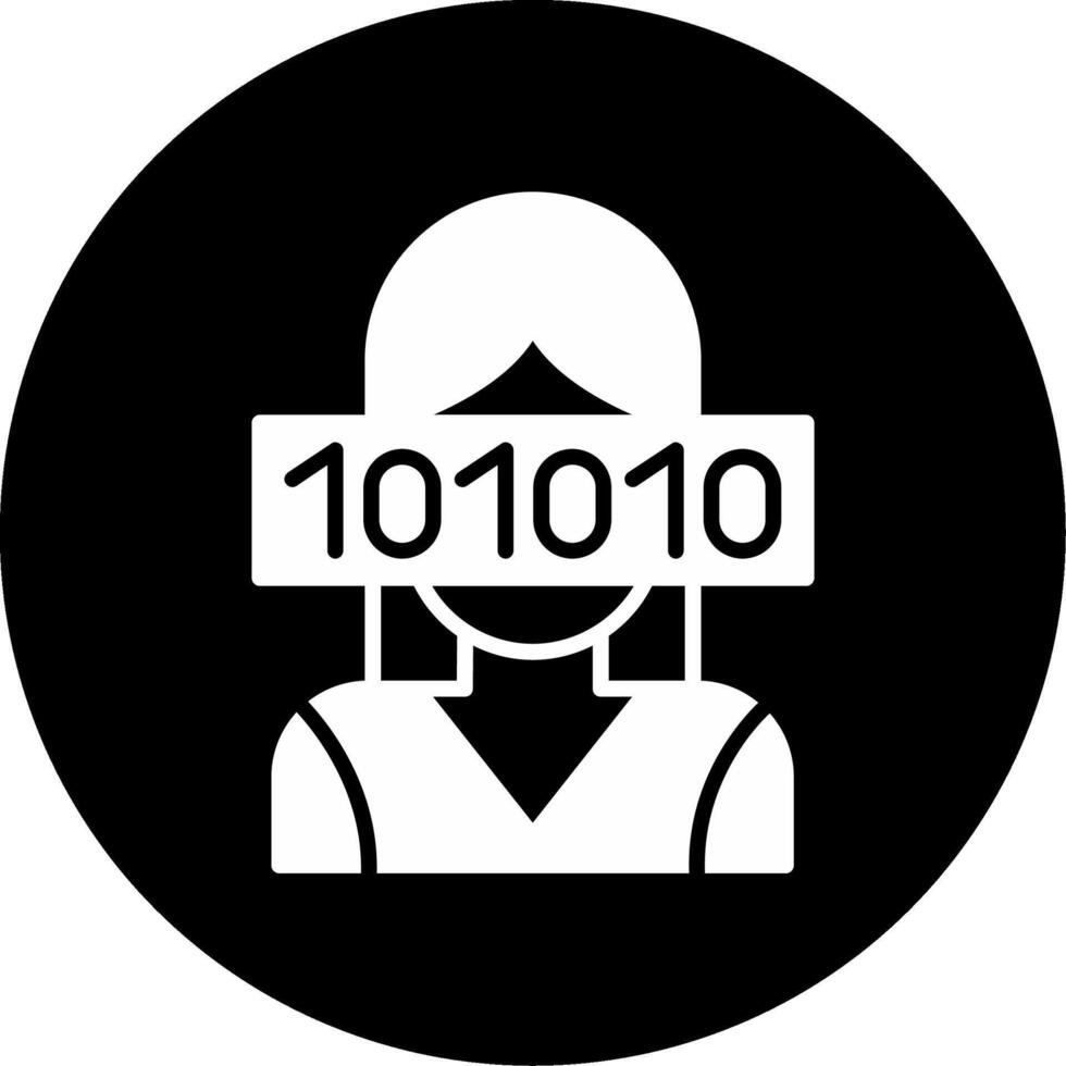 Digital Incognito Avatar Symbol Glyph Circle Inverted vector