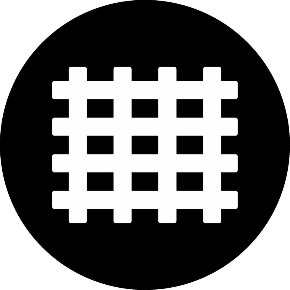 Chain Link Steel Fence Section Glyph Circle Inverted vector