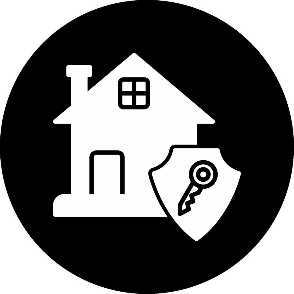 Rental Property Insurance Icon Glyph Circle Inverted vector