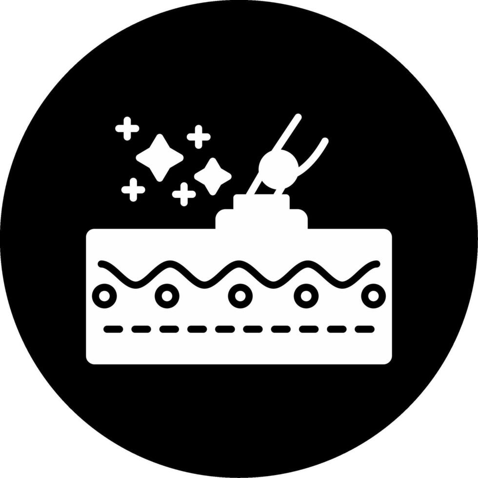 Beard Shaving Razor Icon Glyph Circle Inverted vector