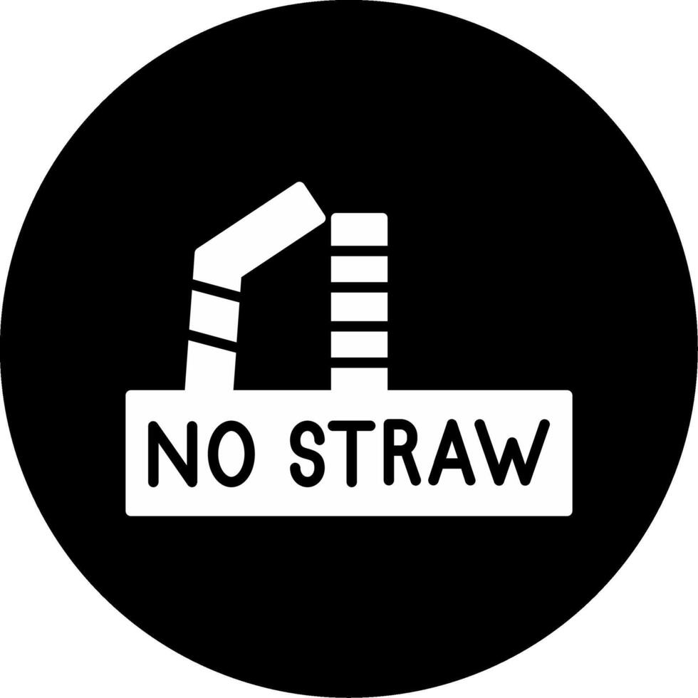 Reduce Waste on Straw Free Day Visual Glyph Circle Inverted vector