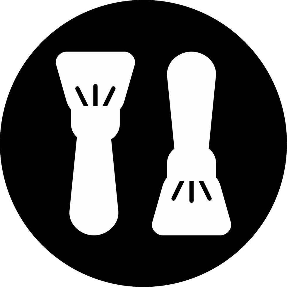 Beauty Brushes Kit Set Glyph Circle Inverted vector