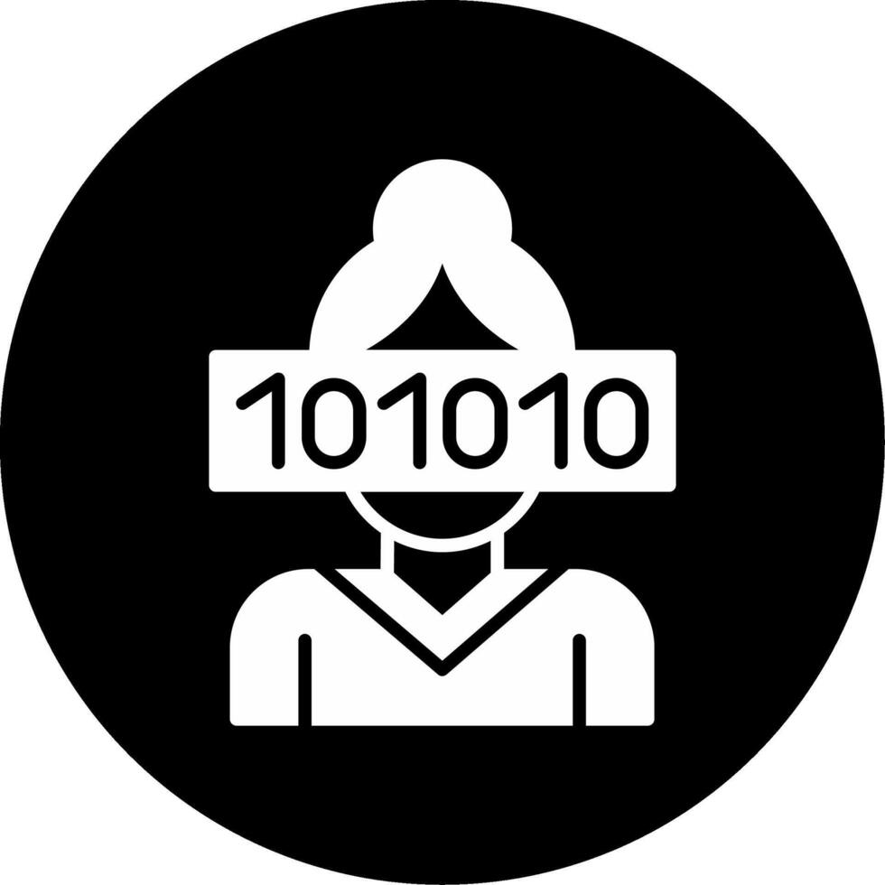Browser Incognito Mode Icon Glyph Circle Inverted vector