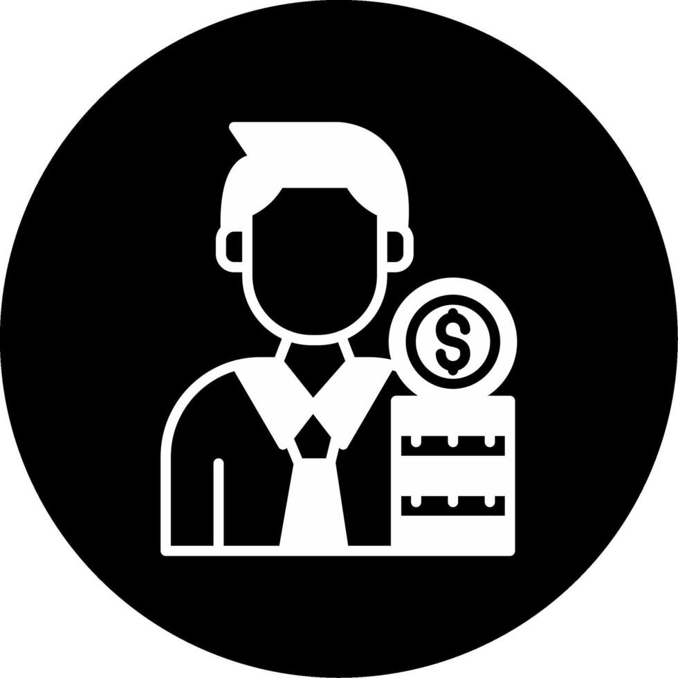 Verified Industry Professional Icon Glyph Circle Inverted vector