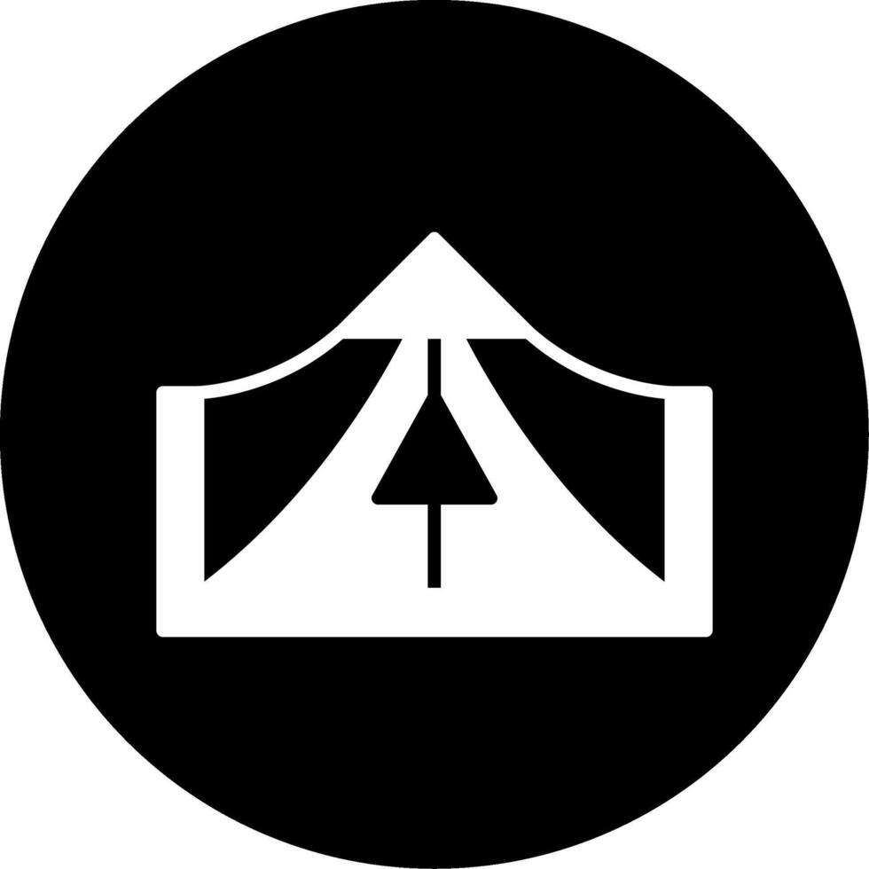 Secure Refugee Settlement Camp Glyph Circle Inverted vector