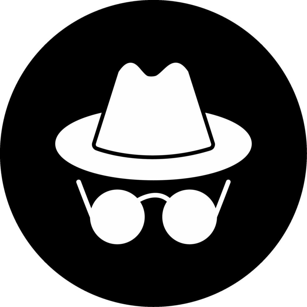 Private Detective in Disguise Glyph Circle Inverted vector