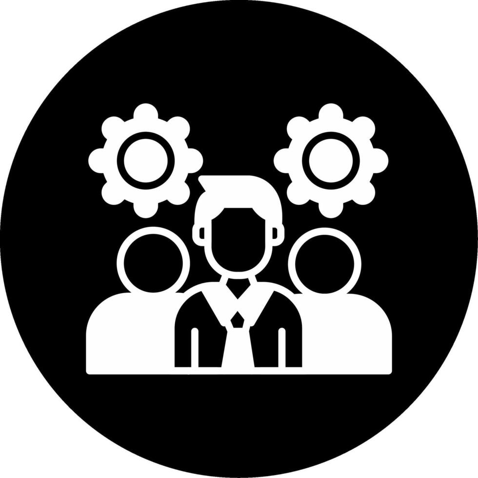 Team Collaboration and Communication Glyph Circle Inverted vector