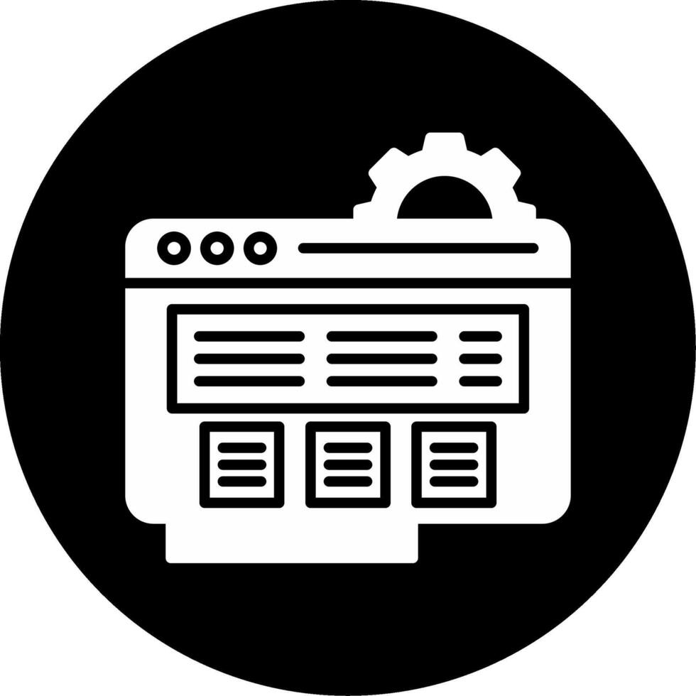 Scheduled Website Maintenance Tasks Glyph Circle Inverted vector