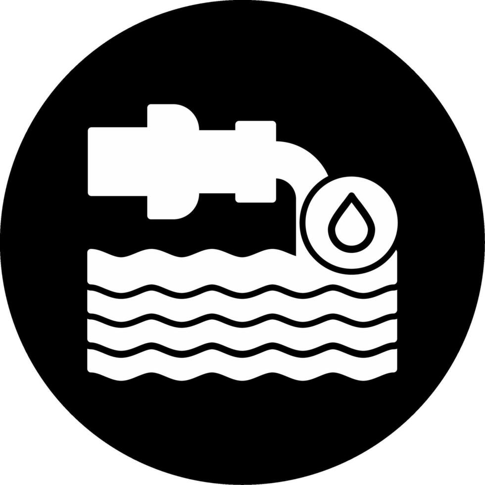 Potable Drinking Water Supply Icon Glyph Circle Inverted vector