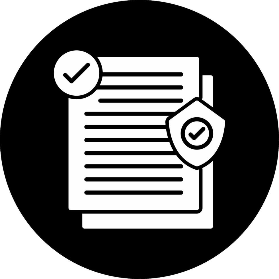 Official Insurance Document Stack Icon Glyph Circle Inverted vector