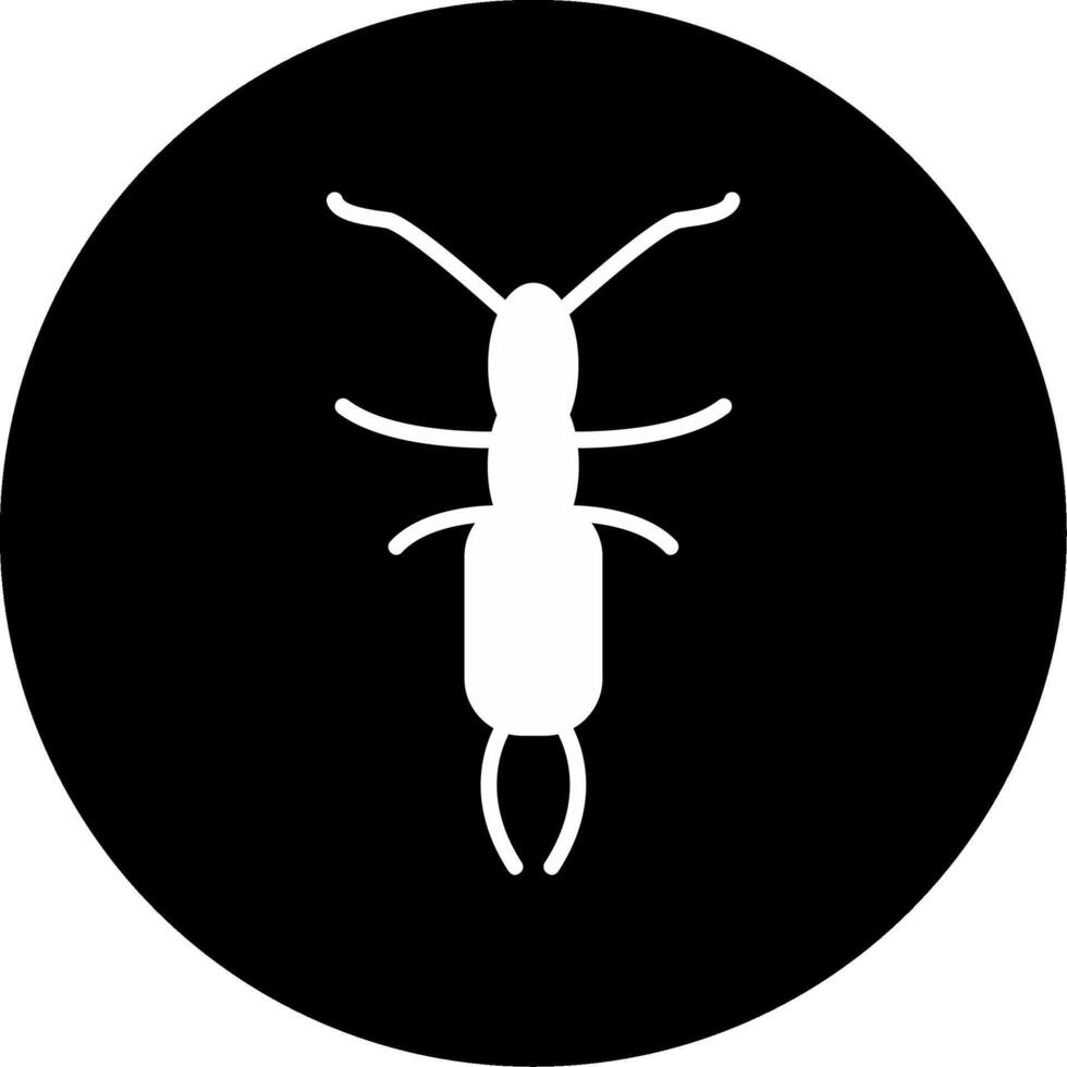 Pincer Tailed Earwig Glyph Circle Inverted vector