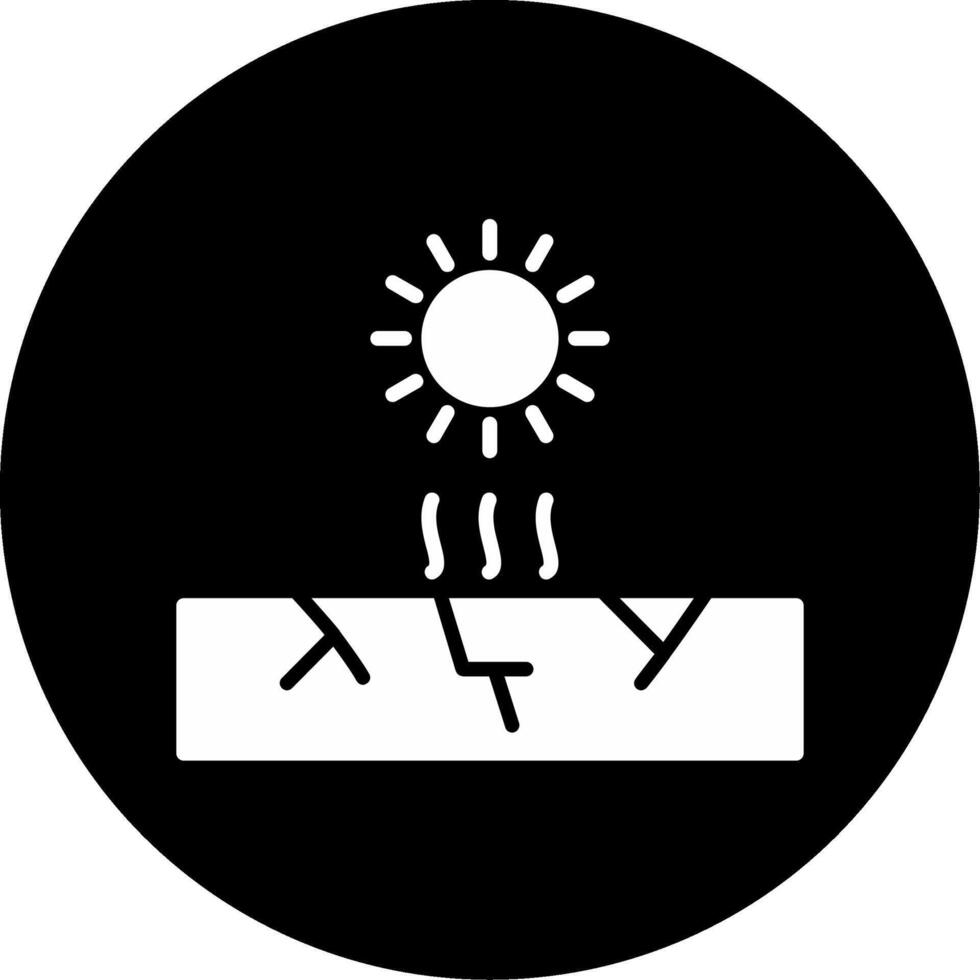 Drought Condition with Cracked Soil Glyph Circle Inverted vector