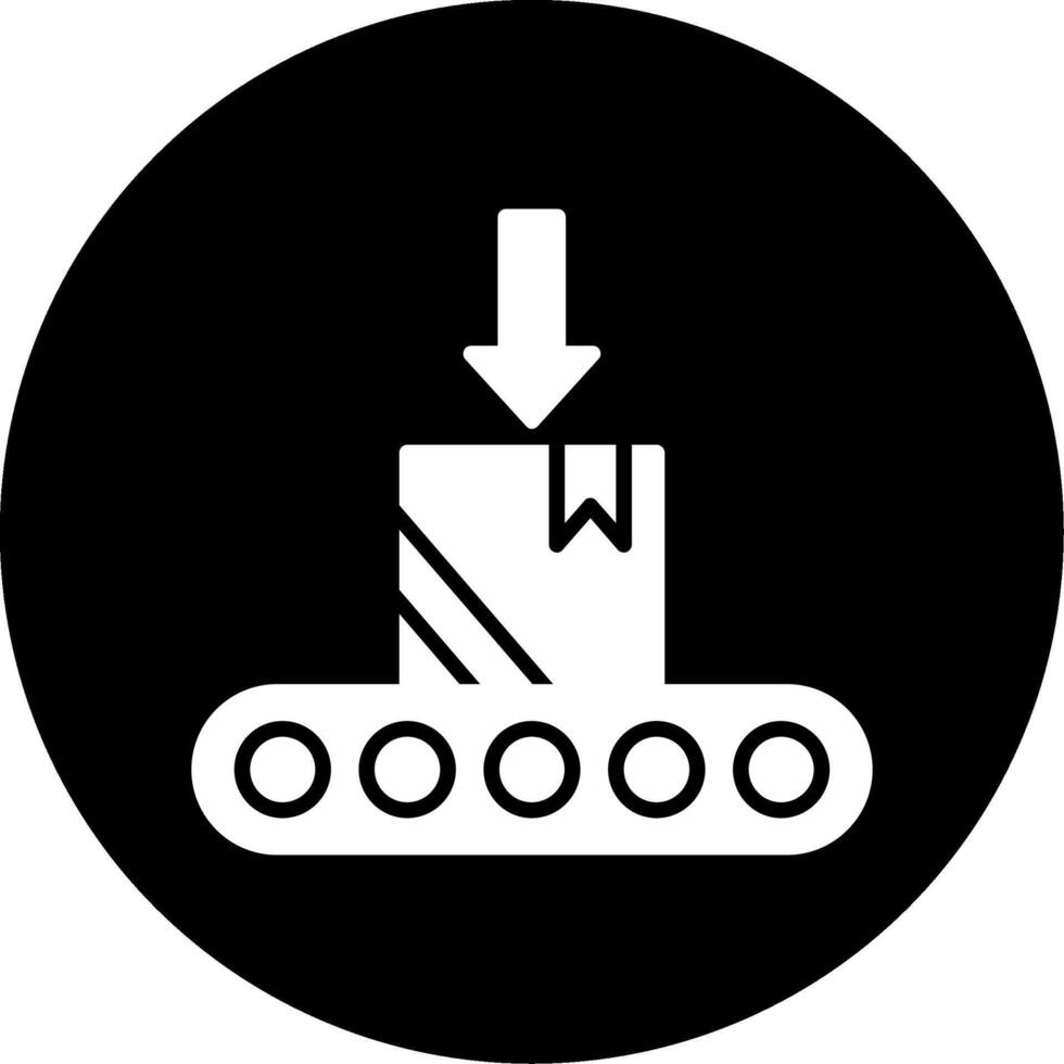 Industrial Goods Transport Trolley Glyph Circle Inverted vector