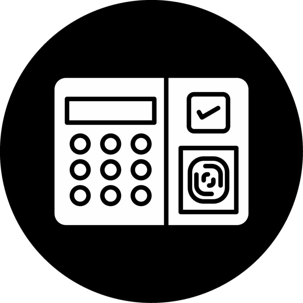 Home Security Monitoring System Glyph Circle Inverted vector