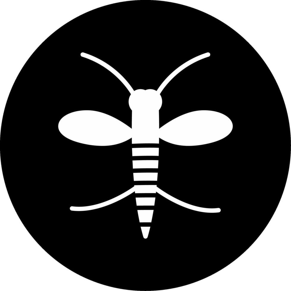 Short Lived Mayfly Glyph Circle Inverted vector