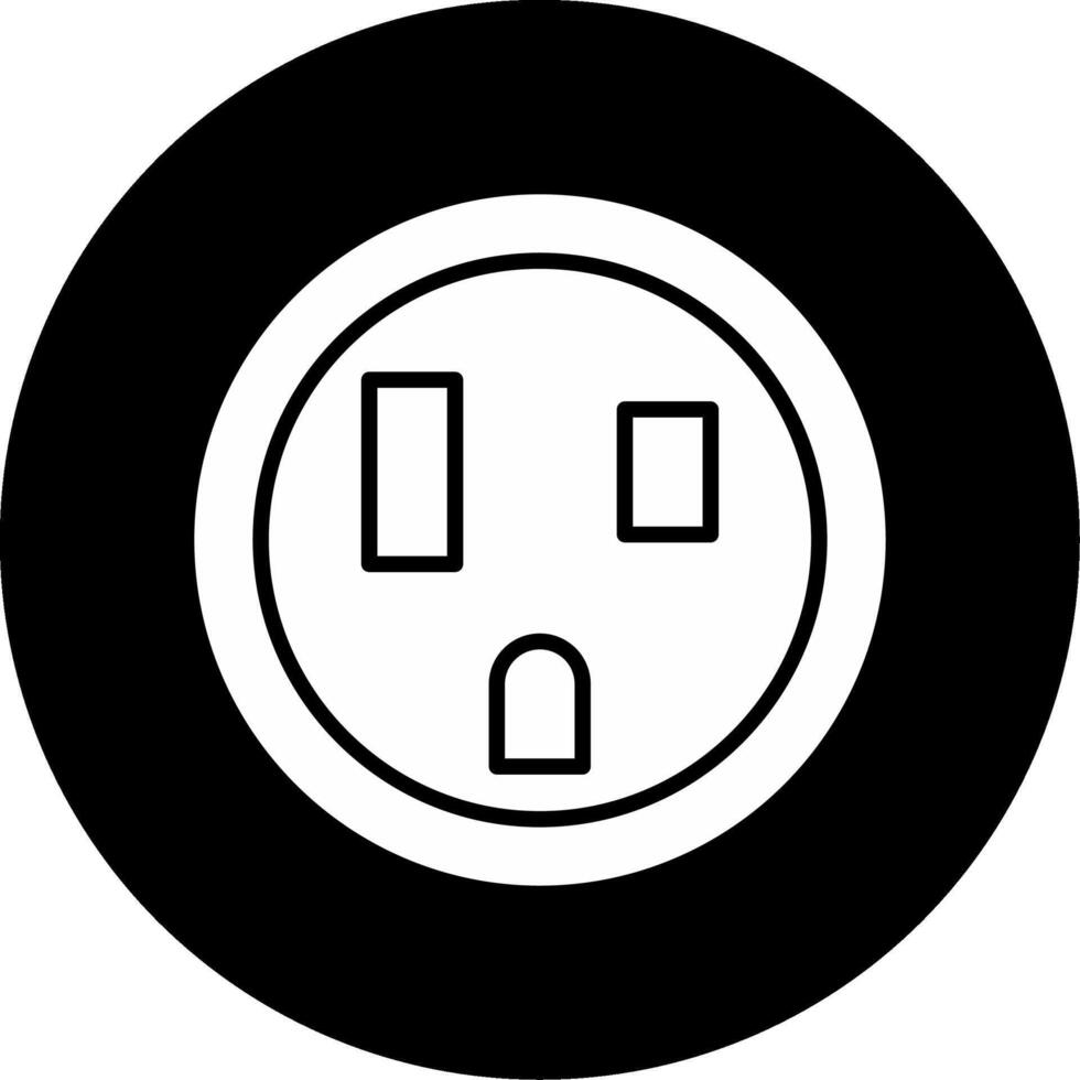 Shockproof Electrical Wall Socket Glyph Circle Inverted vector