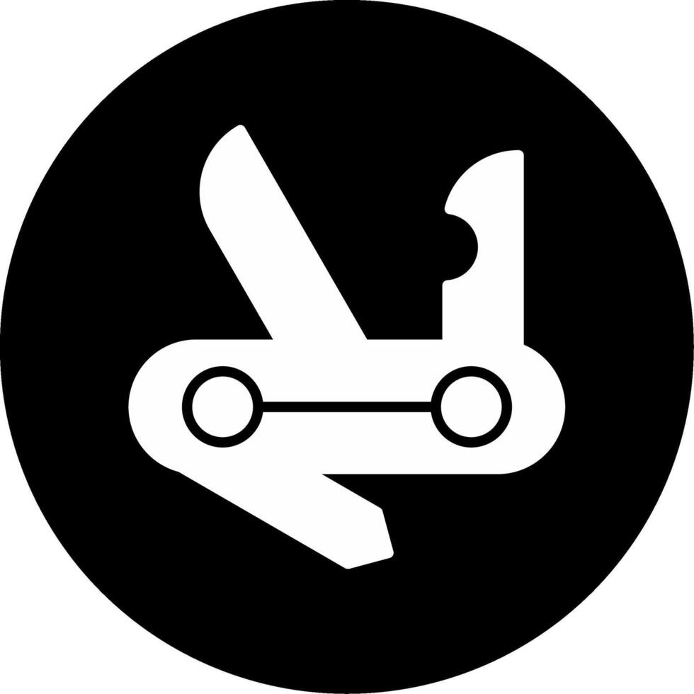 Blade Tool for Cutting Rope Glyph Circle Inverted vector