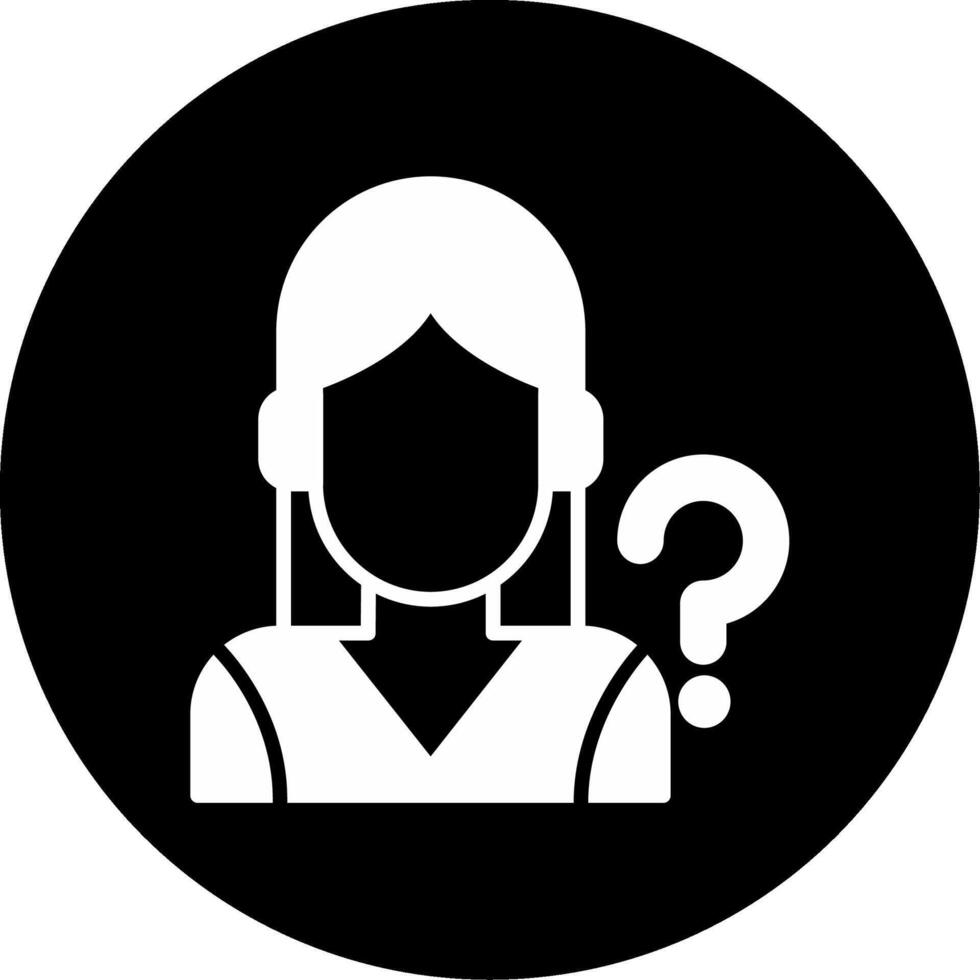 Masked Woman with Hidden Features Glyph Circle Inverted vector