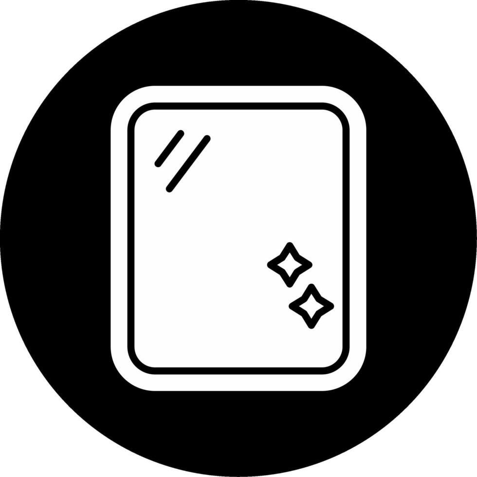 Handheld Vanity Beauty Mirror Glyph Circle Inverted vector