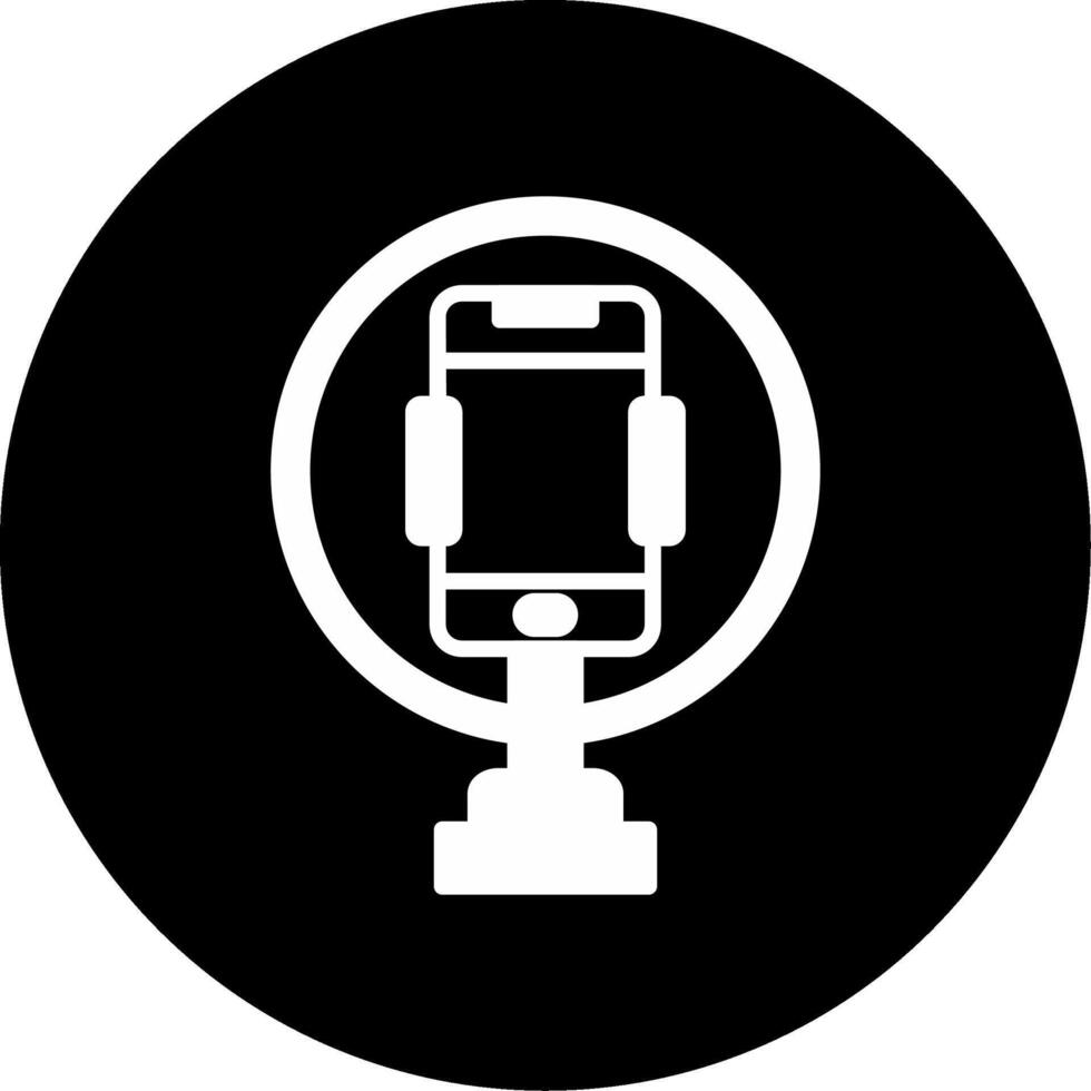 Studio Ring Light for Selfies Glyph Circle Inverted vector