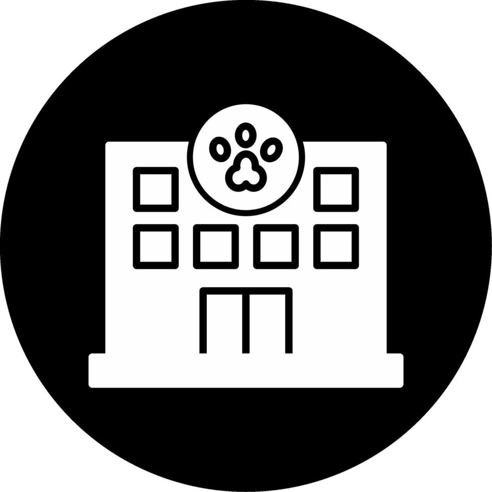 Pet Friendly Daycare Services Hub Glyph Circle Inverted vector