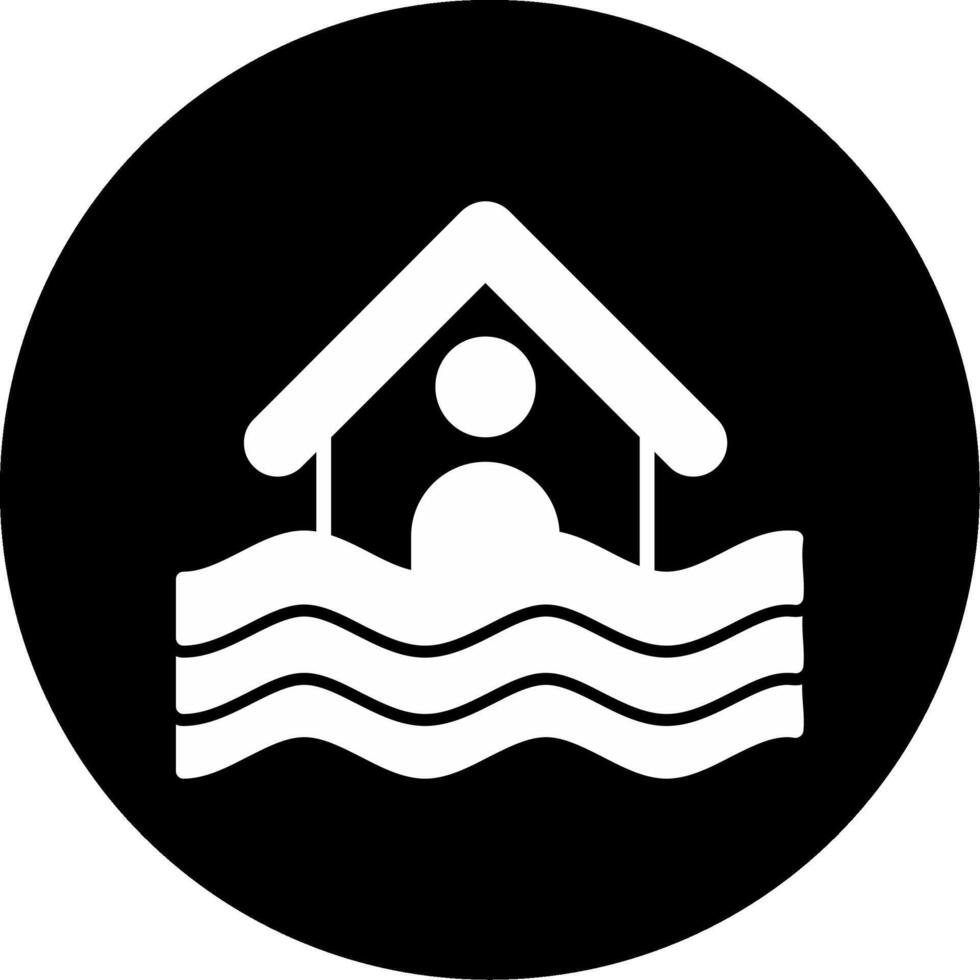 Coastal and Urban Area Flood Risk Glyph Circle Inverted vector