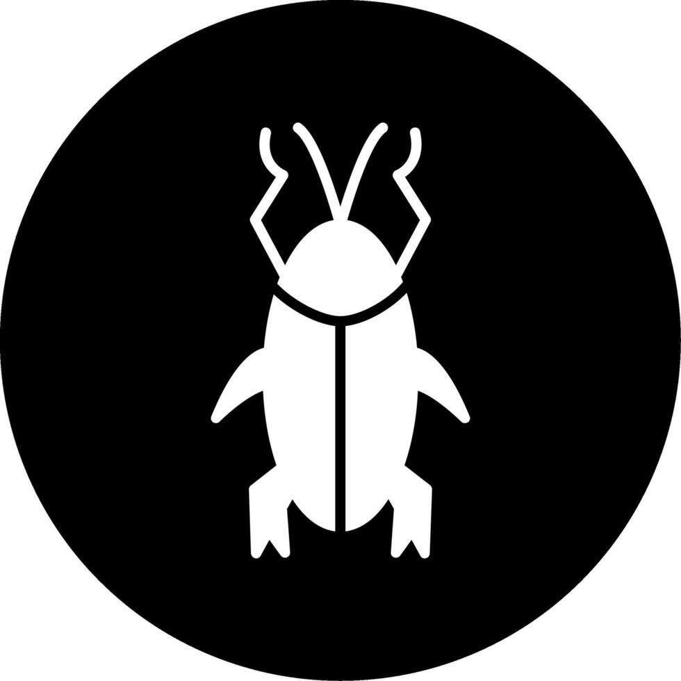 Circular Swimming Whirligig Beetle Glyph Circle Inverted vector
