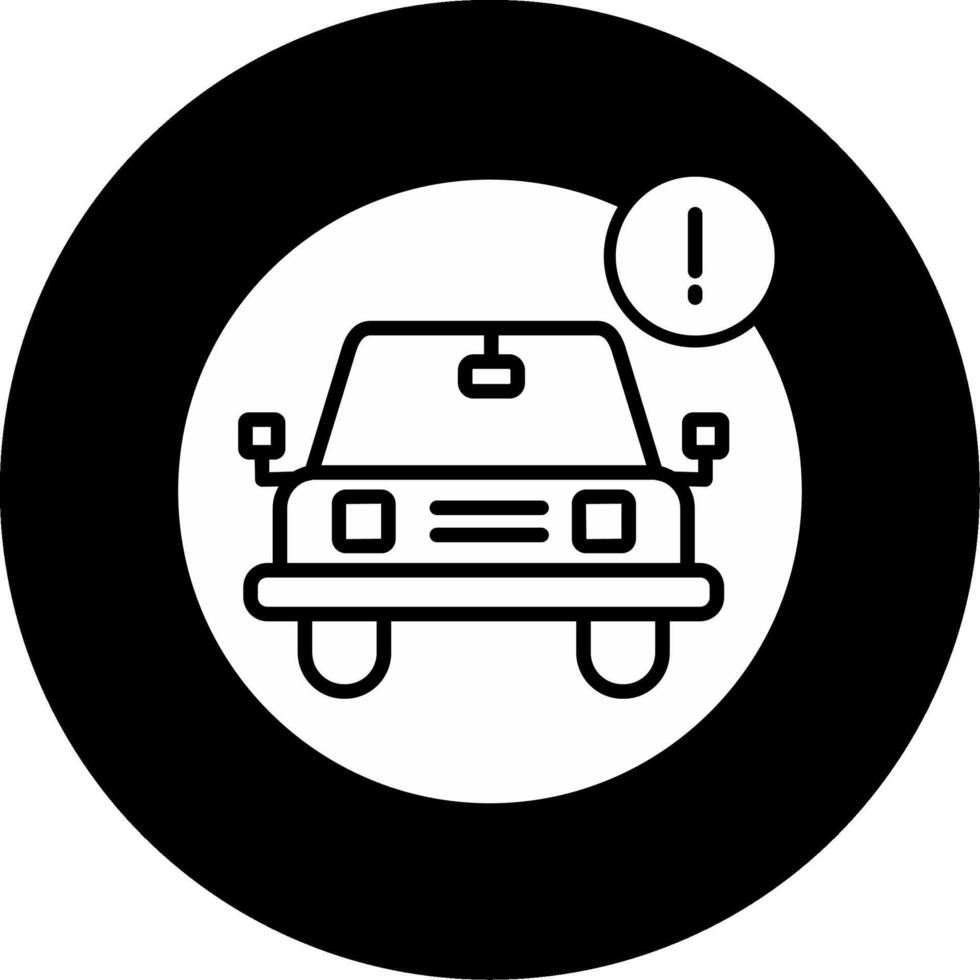 Car Rental Pickup Alert Glyph Circle Inverted vector