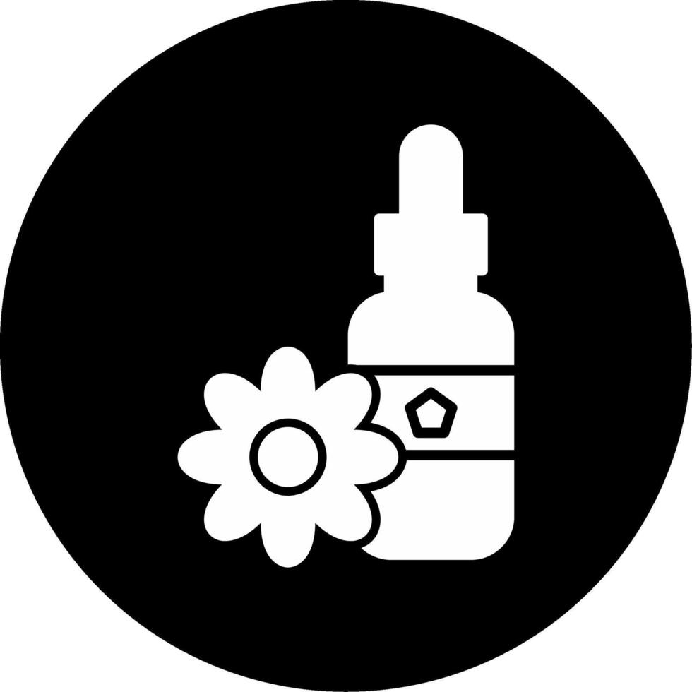 Gentle Chamomile Oil Glyph Circle Inverted vector