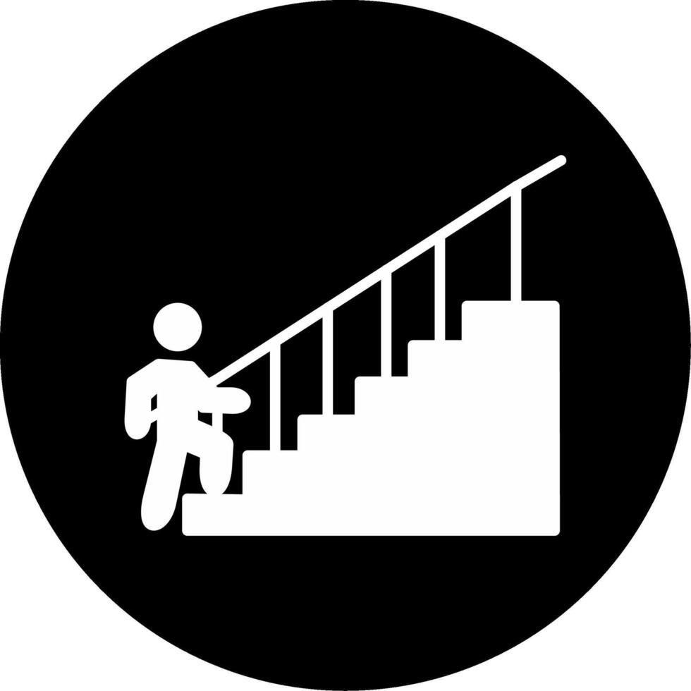 Staircase Access in Building Glyph Circle Inverted vector