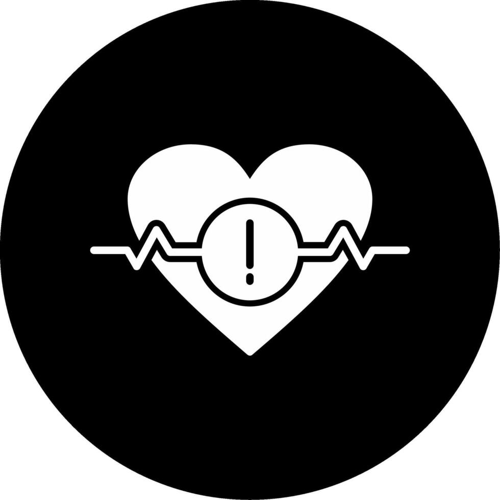 Heart Rate Fluctuation Alert Glyph Circle Inverted vector