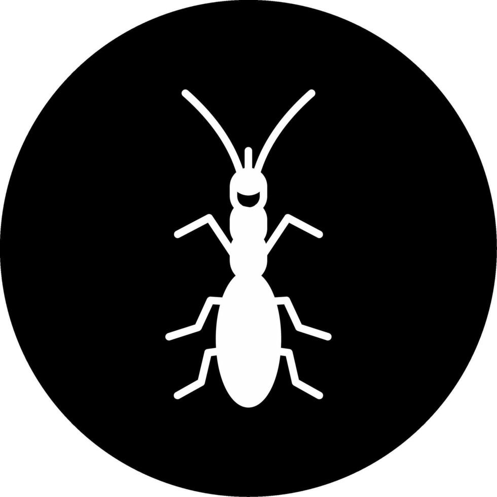 Primitive Bristletail Insect Glyph Circle Inverted vector