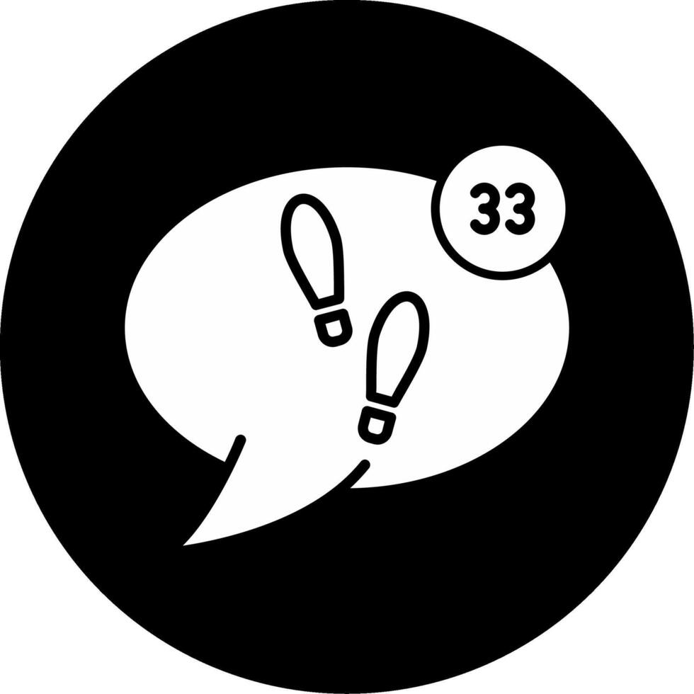 Daily Step Count Notification Glyph Circle Inverted vector