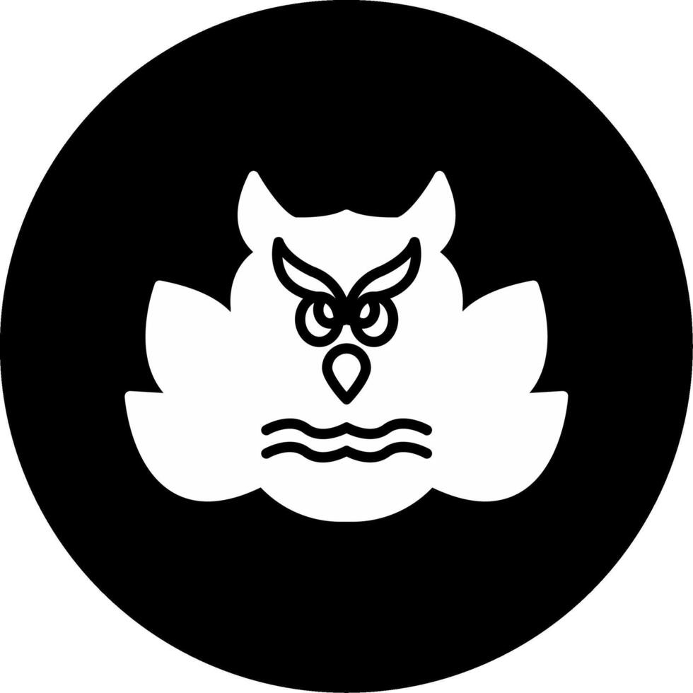 Eye Spotted Owl Butterfly Glyph Circle Inverted vector