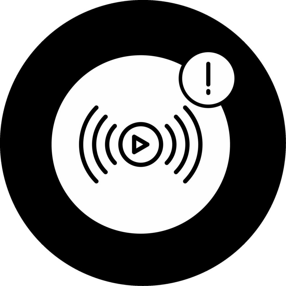 Upcoming Livestream Notification Glyph Circle Inverted vector