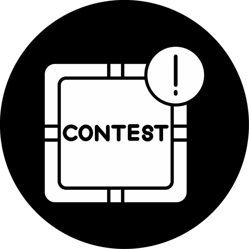 Online Contest Entry Alert Glyph Circle Inverted vector