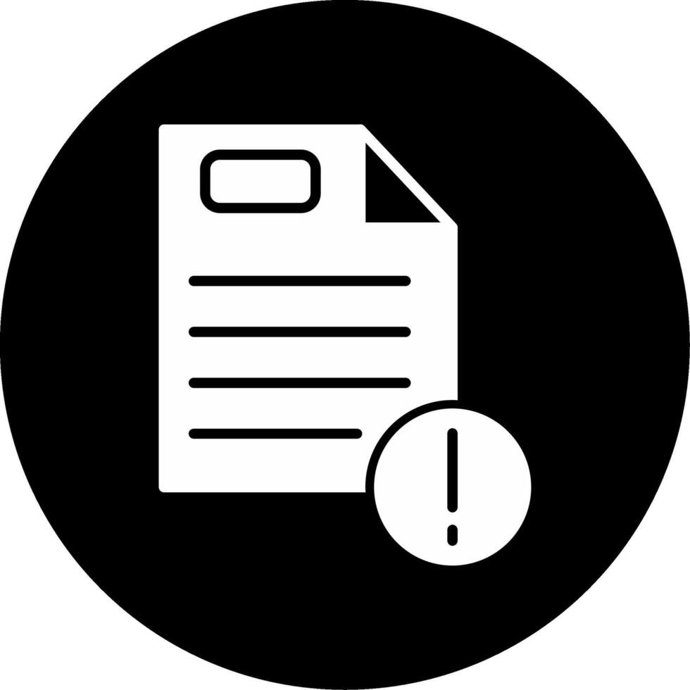 Assignment Submission Alert Glyph Circle Inverted vector