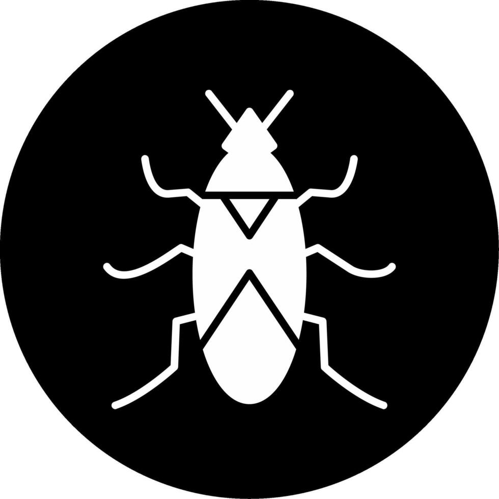 Red Spotted Milkweed Bug Glyph Circle Inverted vector