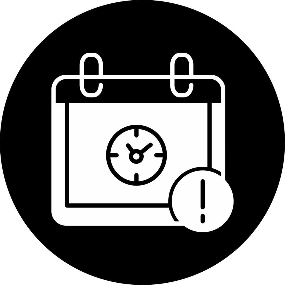 Library Book Due Reminder Glyph Circle Inverted vector