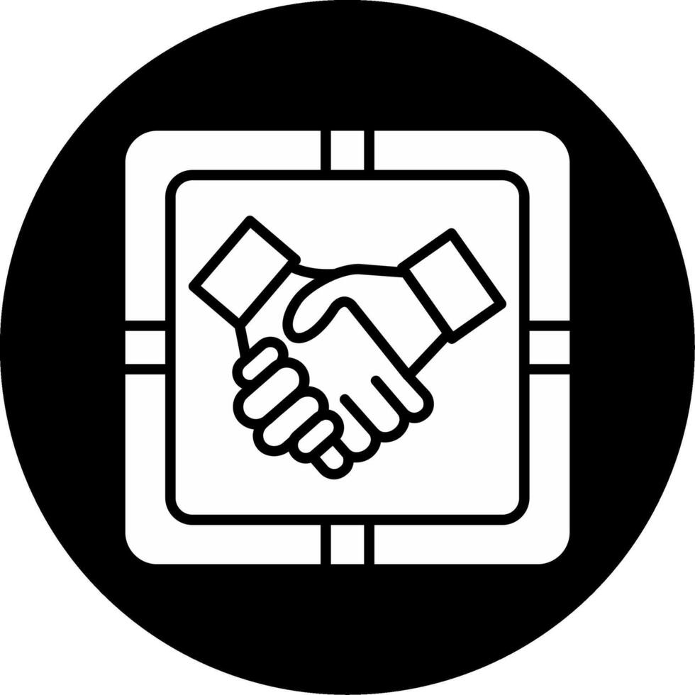Collaboration Request Notification Glyph Circle Inverted vector