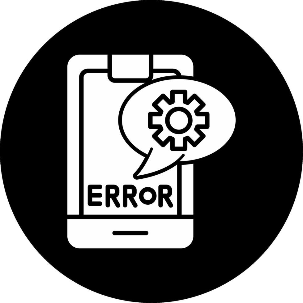System Critical Error Notification Glyph Circle Inverted vector