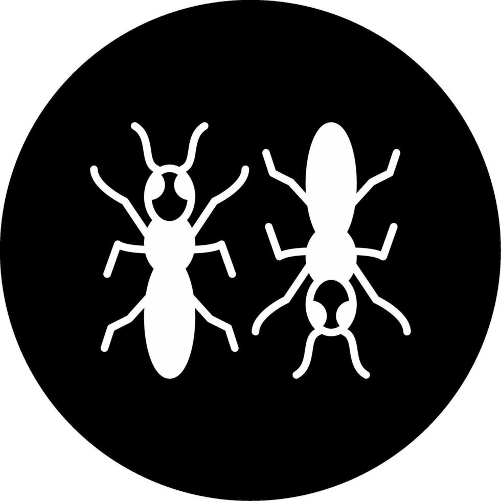Powerful Bulldog Ant Glyph Circle Inverted vector