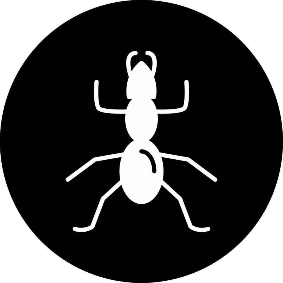 Common Black Garden Ant Glyph Circle Inverted vector