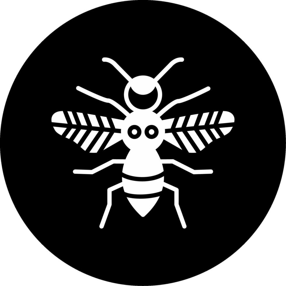 Black And Yellow Yellowjacket Glyph Circle Inverted vector