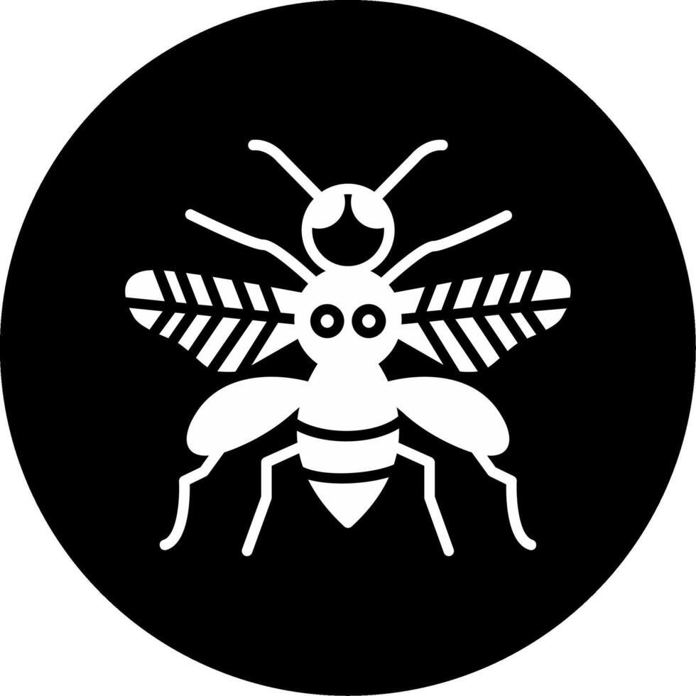 Bald Faced Hornet Wasp Glyph Circle Inverted vector