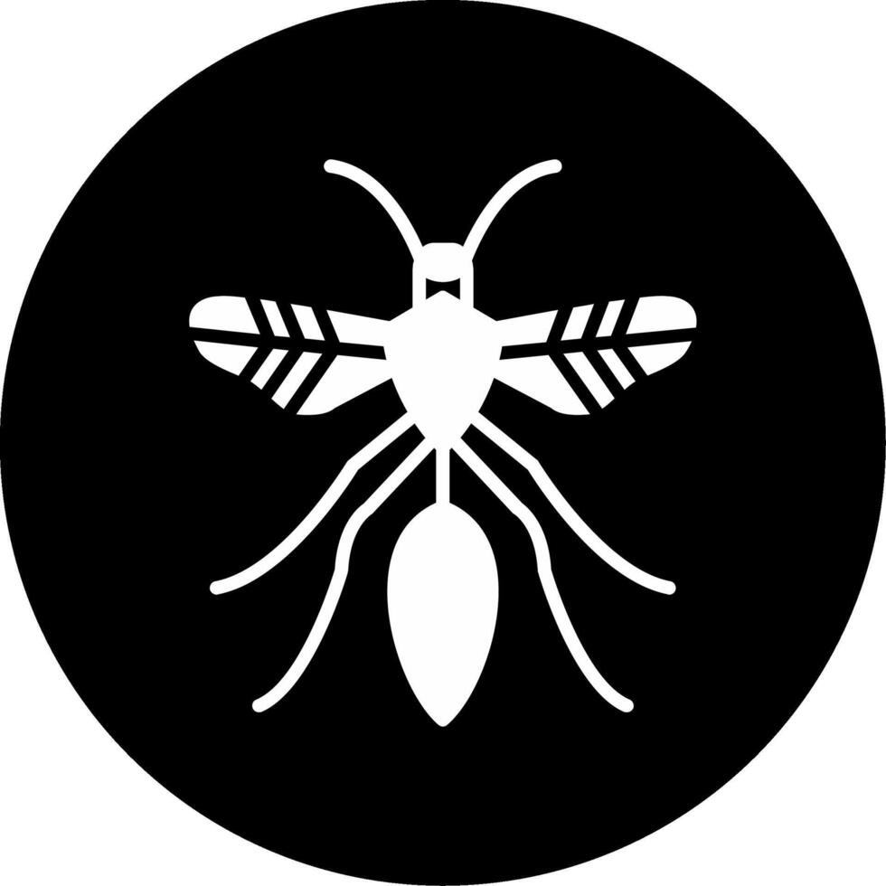 Bright Blue Mud Wasp Glyph Circle Inverted vector