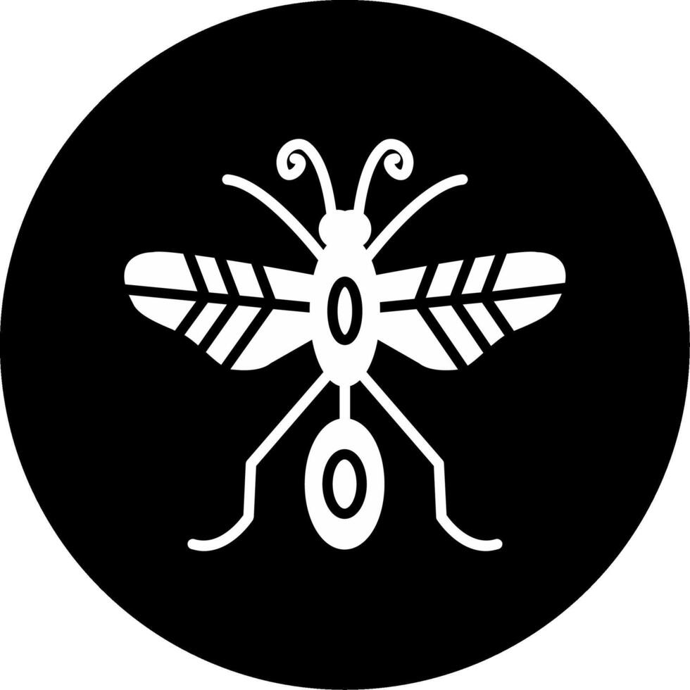 Micro Braconid Wasp Glyph Circle Inverted vector
