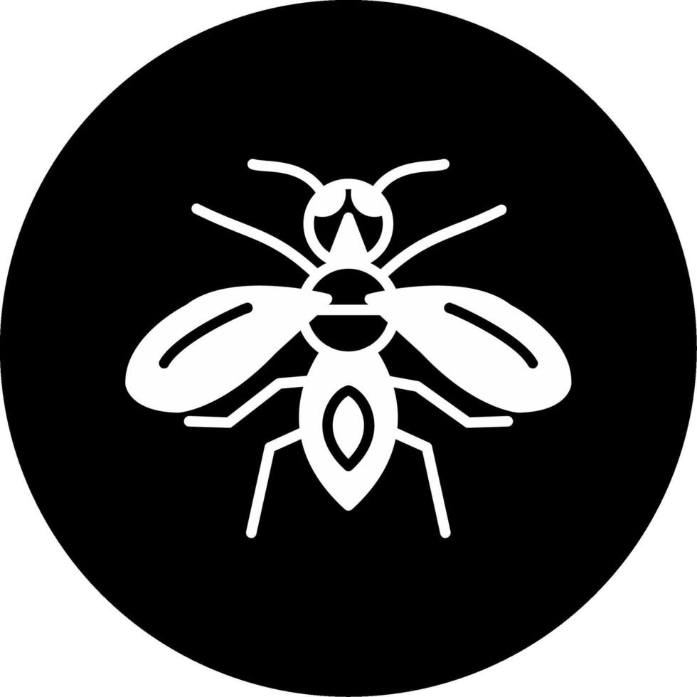 Colorful Orchid Bee Glyph Circle Inverted vector