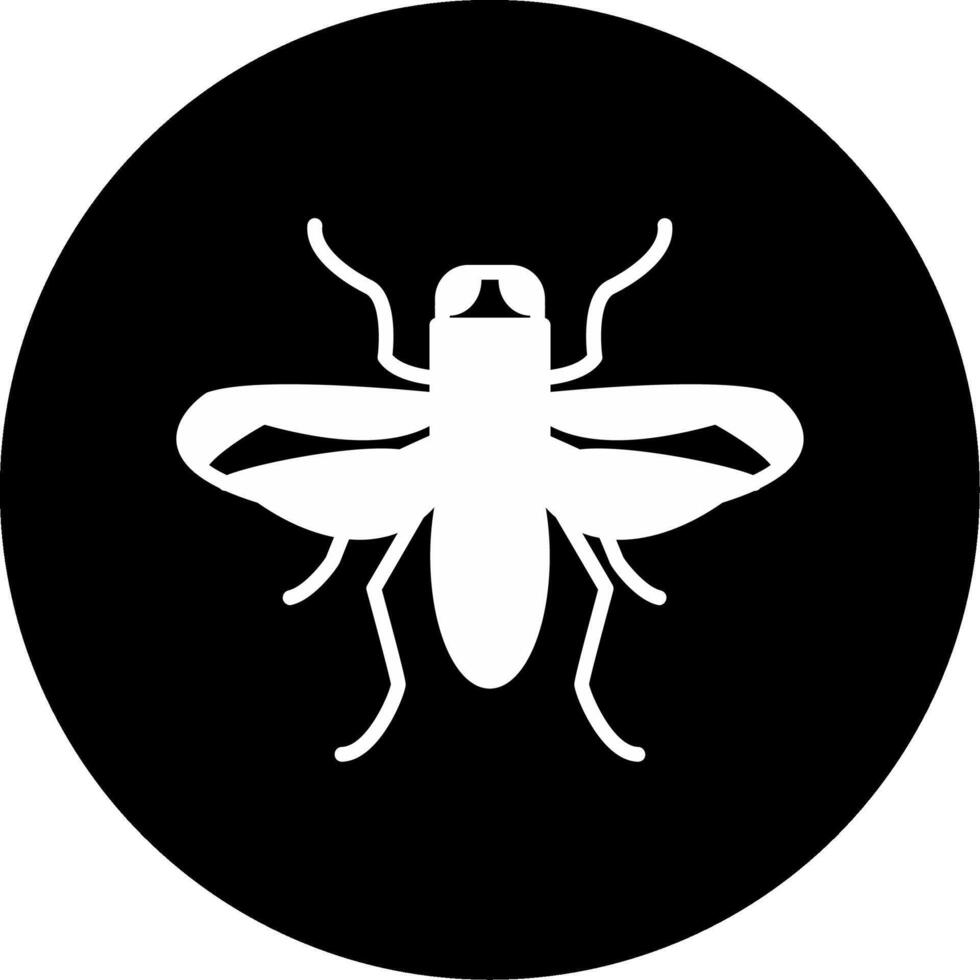 Long Legged Crane Fly Glyph Circle Inverted vector