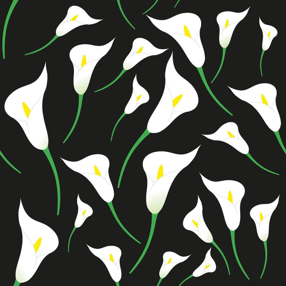 Calla flowers seamless pattern vector